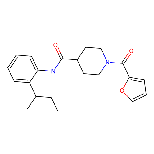N-(2-butan-2-ylphenyl)-1-(furan-2-carbonyl)piperidine-4-carboxamide structure