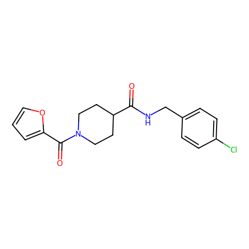 N-[(4-chlorophenyl)methyl]-1-(furan-2-carbonyl)piperidine-4-carboxamide structure