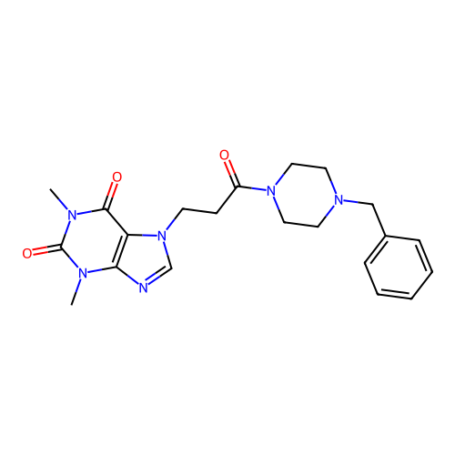 7-[3-(4-Benzylpiperazin-1-yl)-3-oxopropyl]-1,3-dimethylpurine-2,6-dione structure