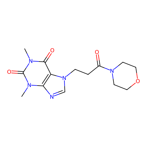 1,3-Dimethyl-7-(3-morpholin-4-yl-3-oxopropyl)purine-2,6-dione structure