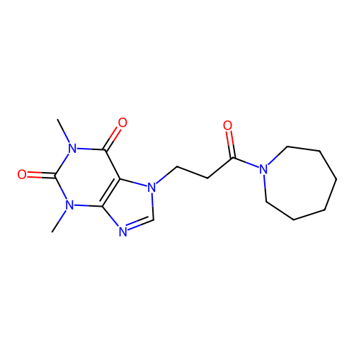 7-[3-(Azepan-1-yl)-3-oxopropyl]-1,3-dimethylpurine-2,6-dione structure