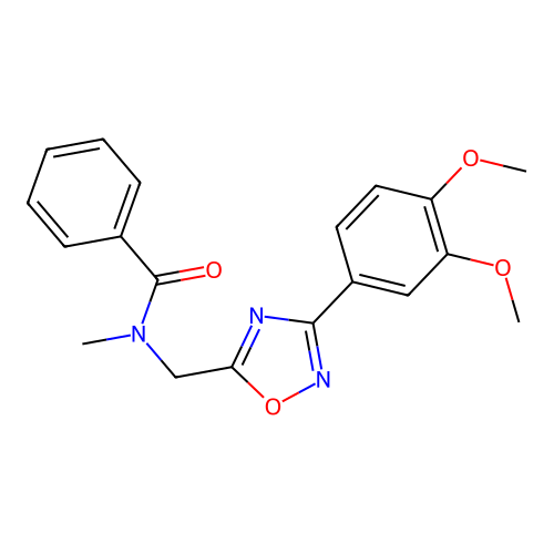 N-[[3-(3,4-dimethoxyphenyl)-1,2,4-oxadiazol-5-yl]methyl]-N-methylbenzamide structure