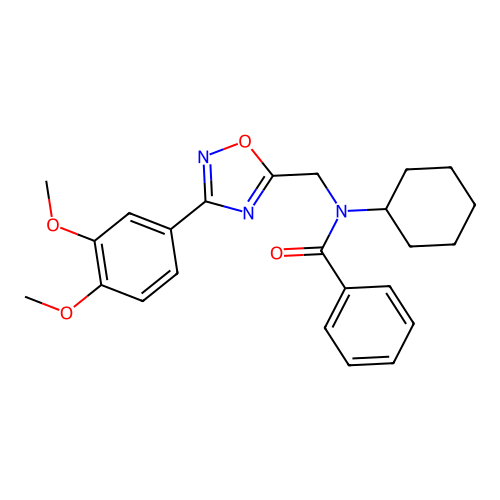 N-cyclohexyl-N-((3-(3,4-dimethoxyphenyl)-1,2,4-oxadiazol-5-yl)methyl)benzamide structure