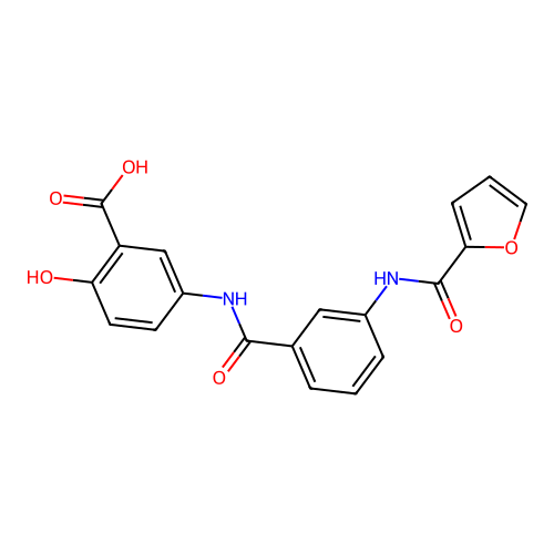 5-(3-(Furan-2-carboxamido)benzamido)-2-hydroxybenzoic acid structure