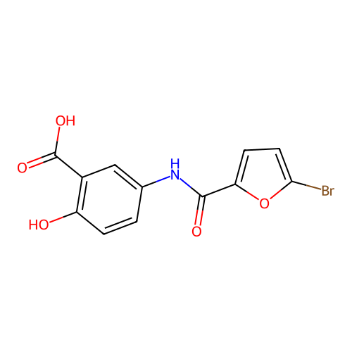 5-{[(5-Bromofuran-2-yl)carbonyl]amino}-2-hydroxybenzoic acid structure