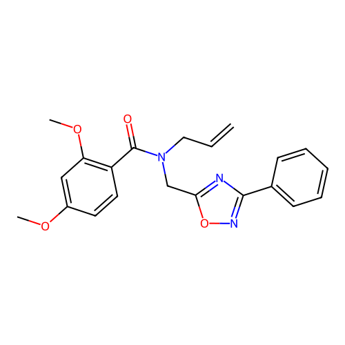 2,4-dimethoxy-N-[(3-phenyl-1,2,4-oxadiazol-5-yl)methyl]-N-prop-2-enylbenzamide structure
