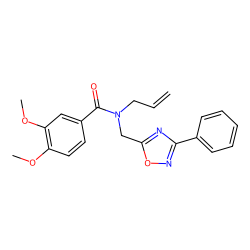 3,4-dimethoxy-N-[(3-phenyl-1,2,4-oxadiazol-5-yl)methyl]-N-prop-2-enylbenzamide structure