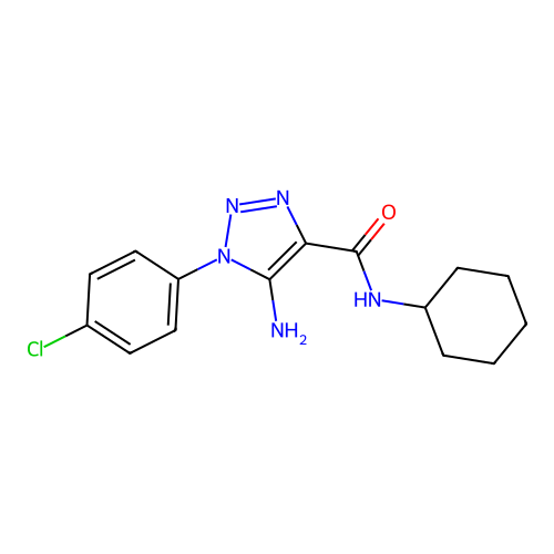 5-amino-1-(4-chlorophenyl)-N-cyclohexyl-1H-1,2,3-triazole-4-carboxamide structure