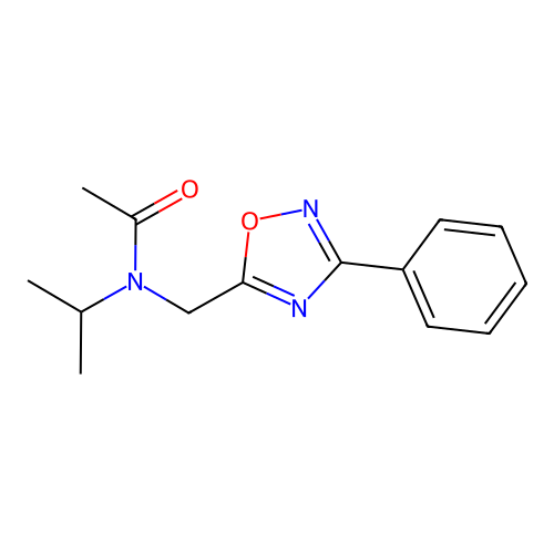N-[(3-phenyl-1,2,4-oxadiazol-5-yl)methyl]-N-(propan-2-yl)acetamide structure
