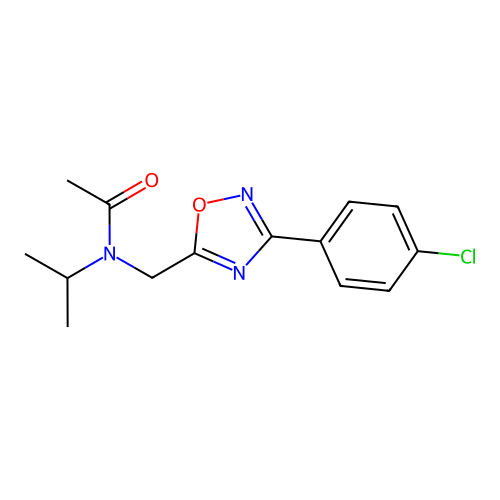 N-{[3-(4-chlorophenyl)-1,2,4-oxadiazol-5-yl]methyl}-N-(propan-2-yl)acetamide structure