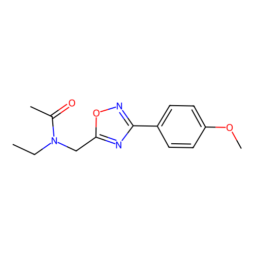 N-ethyl-N-[[3-(4-methoxyphenyl)-1,2,4-oxadiazol-5-yl]methyl]acetamide structure