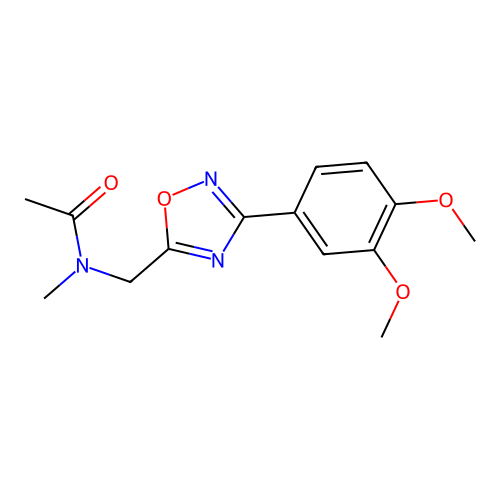 N-[[3-(3,4-dimethoxyphenyl)-1,2,4-oxadiazol-5-yl]methyl]-N-methylacetamide structure