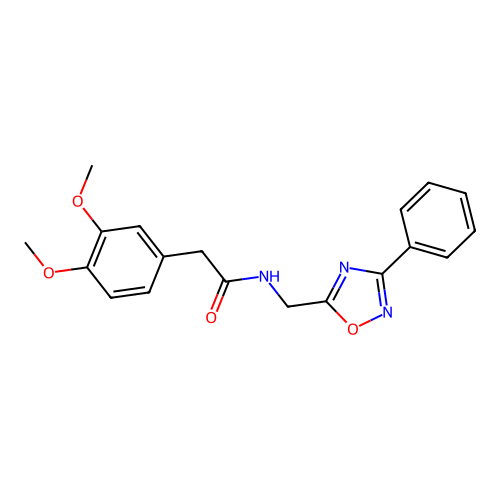 2-(3,4-dimethoxyphenyl)-N-[(3-phenyl-1,2,4-oxadiazol-5-yl)methyl]acetamide structure