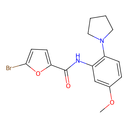 5-bromo-N-(5-methoxy-2-pyrrolidin-1-ylphenyl)furan-2-carboxamide structure