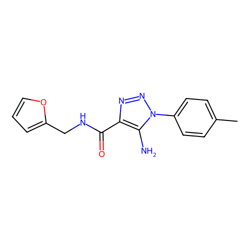 5-amino-N-(furan-2-ylmethyl)-1-(4-methylphenyl)-1H-1,2,3-triazole-4-carboxamide structure