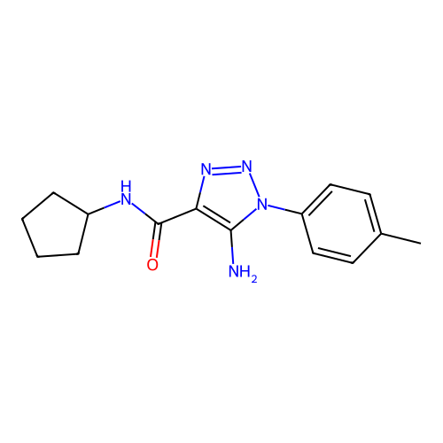 5-amino-N-cyclopentyl-1-(4-methylphenyl)triazole-4-carboxamide structure