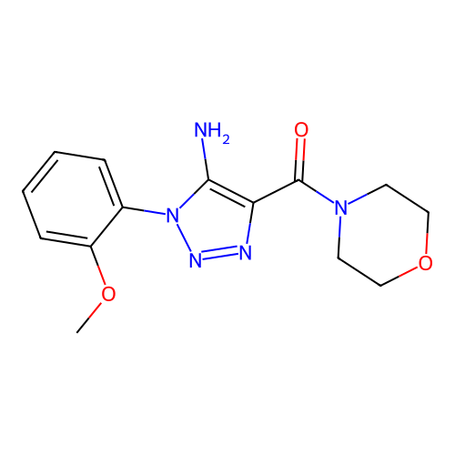 [5-Amino-1-(2-methoxyphenyl)triazol-4-yl]-morpholin-4-ylmethanone structure