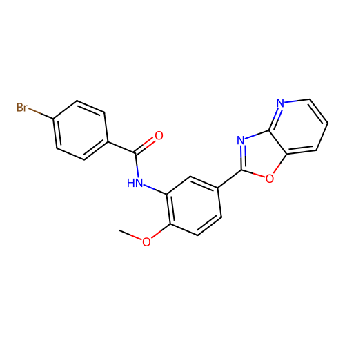 4-bromo-N-(2-methoxy-5-[1,3]oxazolo[4,5-b]pyridin-2-ylphenyl)benzamide structure