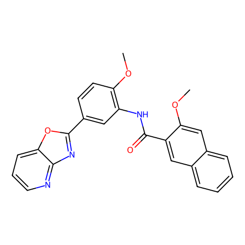 3-methoxy-N-(2-methoxy-5-[1,3]oxazolo[4,5-b]pyridin-2-ylphenyl)-2-naphthamide structure