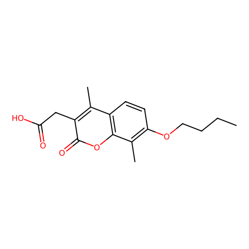 (7-butoxy-4,8-dimethyl-2-oxo-2H-chromen-3-yl)acetic acid structure