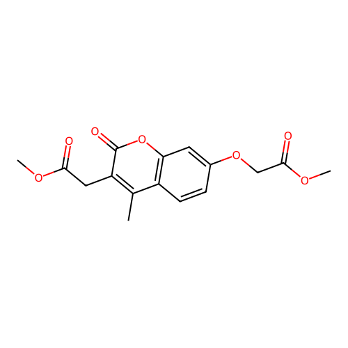 methyl [7-(2-methoxy-2-oxoethoxy)-4-methyl-2-oxo-2H-chromen-3-yl]acetate structure