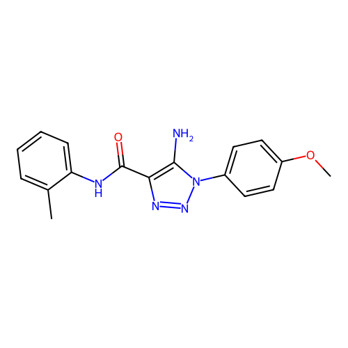 5-amino-1-(4-methoxyphenyl)-N-(2-methylphenyl)triazole-4-carboxamide structure