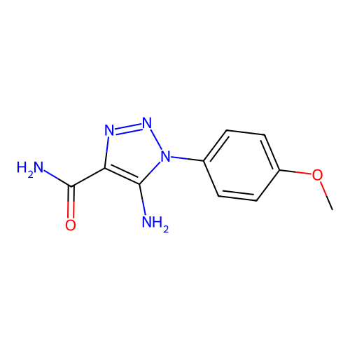 5-amino-1-(4-methoxyphenyl)-1H-1,2,3-triazole-4-carboxamide structure