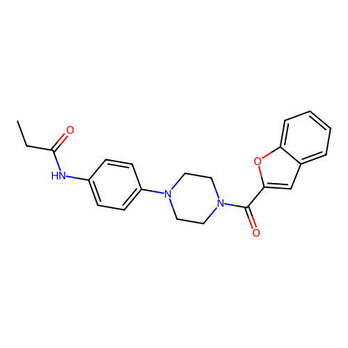 N-[4-[4-(1-benzofuran-2-carbonyl)piperazin-1-yl]phenyl]propanamide structure