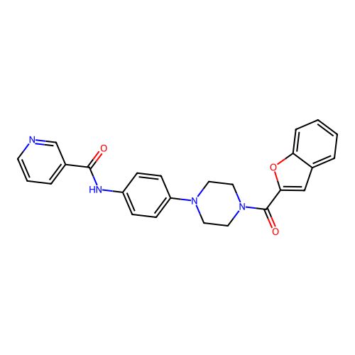 N-[4-[4-(1-benzofuran-2-carbonyl)piperazin-1-yl]phenyl]pyridine-3-carboxamide structure