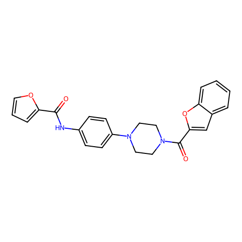 N-[4-[4-(1-benzofuran-2-carbonyl)piperazin-1-yl]phenyl]furan-2-carboxamide structure