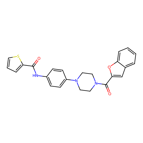 N-[4-[4-(1-benzofuran-2-carbonyl)piperazin-1-yl]phenyl]thiophene-2-carboxamide structure