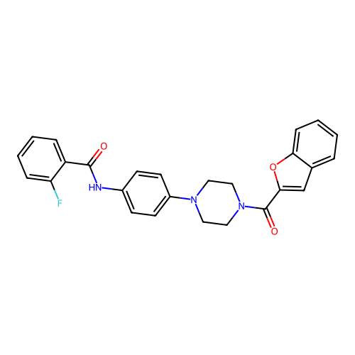 N-[4-[4-(1-benzofuran-2-carbonyl)piperazin-1-yl]phenyl]-2-fluorobenzamide structure