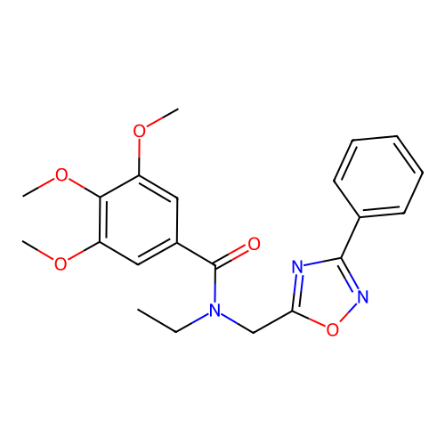 N-ethyl-3,4,5-trimethoxy-N-[(3-phenyl-1,2,4-oxadiazol-5-yl)methyl]benzamide structure