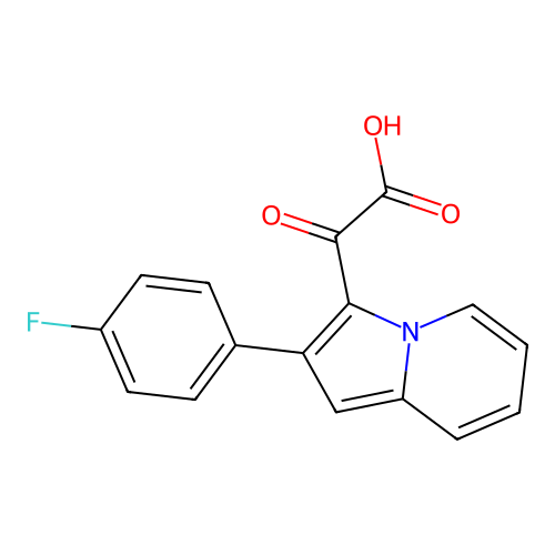 2-[2-(4-Fluorophenyl)indolizin-3-yl]-2-oxoacetic acid structure