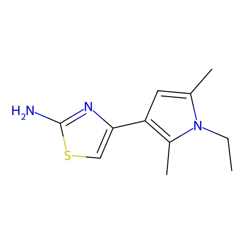 4-(1-Ethyl-2,5-dimethyl-1H-pyrrol-3-yl)-thiazol-2-ylamine structure