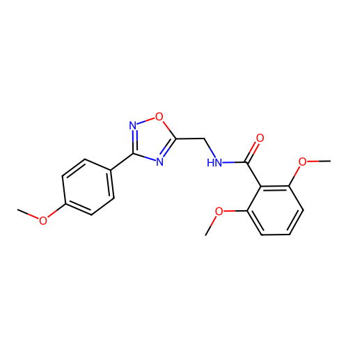 2,6-dimethoxy-N-{[3-(4-methoxyphenyl)-1,2,4-oxadiazol-5-yl]methyl}benzamide structure