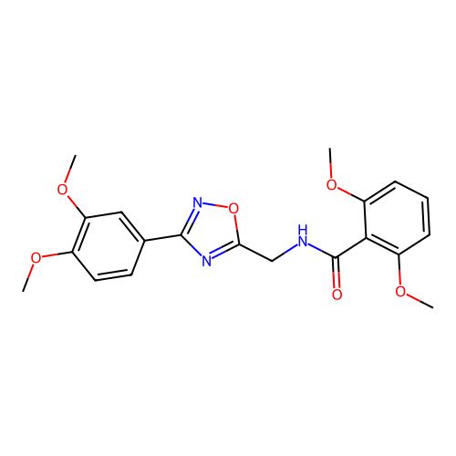 N-[[3-(3,4-dimethoxyphenyl)-1,2,4-oxadiazol-5-yl]methyl]-2,6-dimethoxybenzamide structure