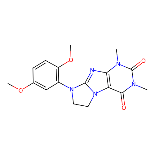 6-(2,5-Dimethoxyphenyl)-2,4-dimethyl-7,8-dihydropurino[7,8-a]imidazole-1,3-dione structure
