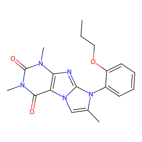 2,4,7-Trimethyl-6-(2-propoxyphenyl)purino[7,8-a]imidazole-1,3-dione structure