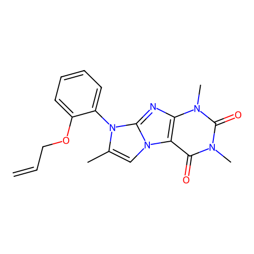 2,4,7-Trimethyl-6-(2-prop-2-enoxyphenyl)purino[7,8-a]imidazole-1,3-dione structure