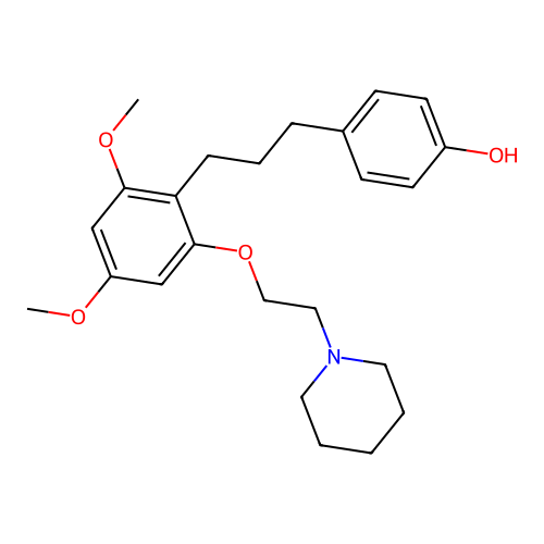 Phenol, 4-(3-(2,4-dimethoxy-6-(2-(1-piperidinyl)ethoxy)phenyl)propyl)- structure