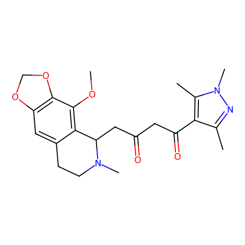 4-(4-methoxy-6-methyl-5,6,7,8-tetrahydro-[1,3]dioxolo[4,5-g]isoquinolin-5-yl)-1-(1,3,5-trimethyl-1h-pyrazol-4-yl)-butan-1,3-dione structure