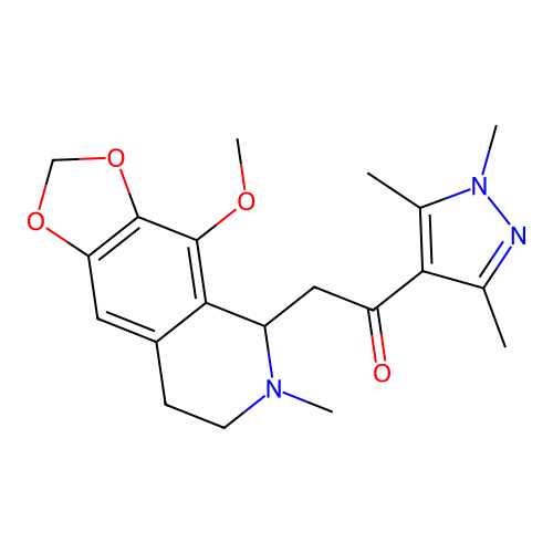 1-(1,3,5-trimethyl-1h-pyrazol-4-yl)-2-(4-methoxy-6-methyl-5,6,7,8-tetrahydro-[1,3]dioxolo[4,5-g]isoquinolin-5-yl)-ethan-1-one structure