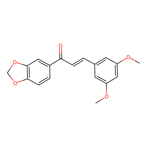 2-Propen-1-one, 1-(1,3-benzodioxol-5-yl)-3-(3,5-dimethoxyphenyl)-, (E)- structure