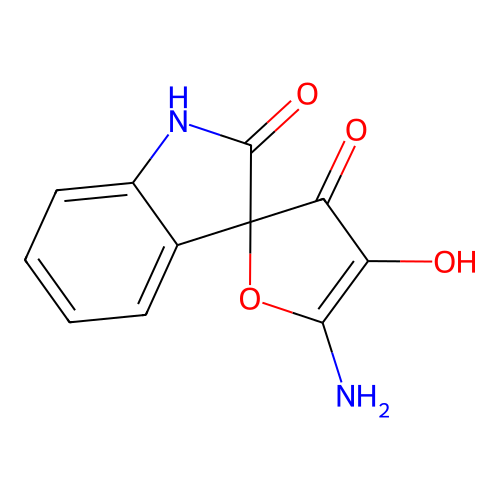 5'-amino-4'-hydroxyspiro[1H-indole-3,2'-furan]-2,3'-dione structure