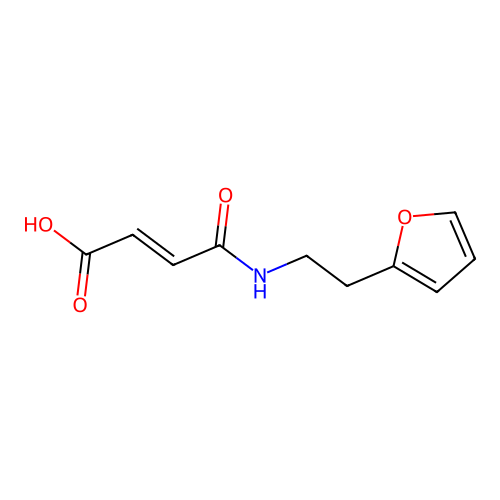 (E)-4-((2-(furan-2-yl)ethyl)amino)-4-oxobut-2-enoic acid structure