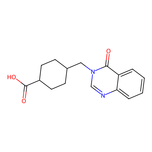 trans-4-[(4-oxoquinazolin-3(4H)-yl)methyl]cyclohexanecarboxylic acid structure