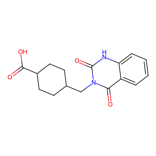 trans-4-[(2,4-dioxo-1,4-dihydroquinazolin-3(2H)-yl)methyl]cyclohexanecarboxylic acid structure