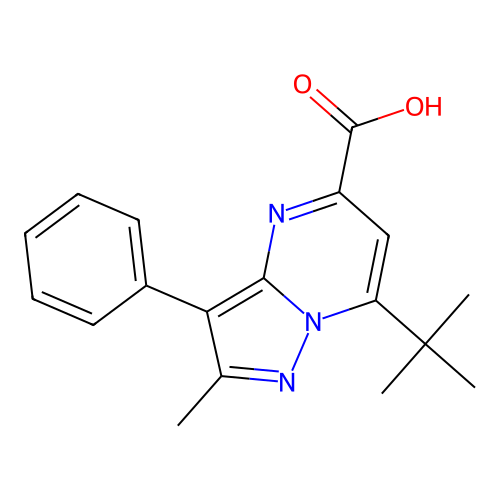 7-Tert-butyl-2-methyl-3-phenylpyrazolo[1,5-a]pyrimidine-5-carboxylic acid structure