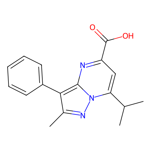 7-Isopropyl-2-methyl-3-phenylpyrazolo[1,5-a]pyrimidine-5-carboxylic acid structure